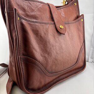 Frye Melissa Hobo Crossbody Bag Brown Leather